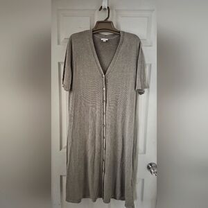 J.Jill Sage Green Button-Up Cardigan Dress XL